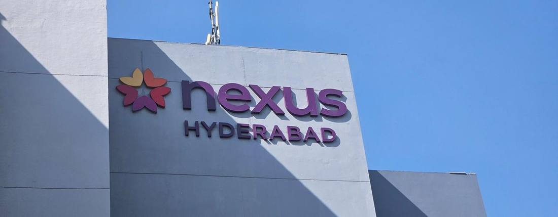 Nexus Hyderabad facade letters